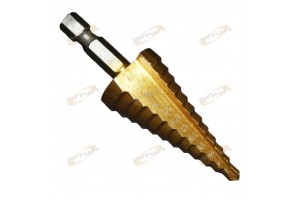 12 Steps 3/16" To 7/8" Titanium Nitride Coated Step Drill Bit 1/4" Shank